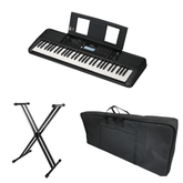 Combo Teclado Musical Yamaha PSR-E383 - Base + Estuche + Adaptador