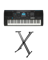 Teclado Yamaha PSR-E473 con Adaptador + Base Doble