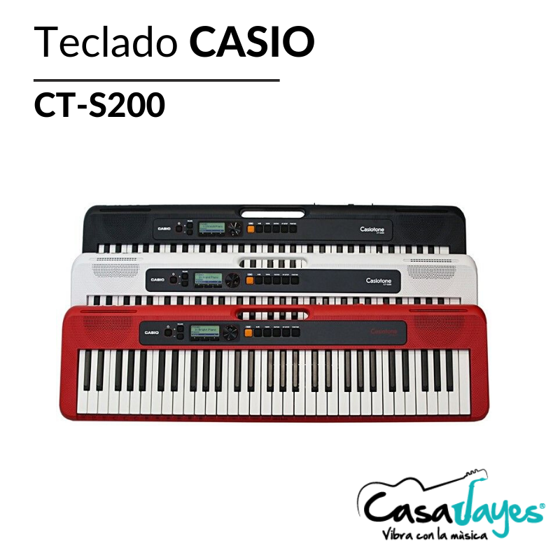 Teclado Casio CT-S200 (Con Adaptador)-Gama de colores – Casa Jayes