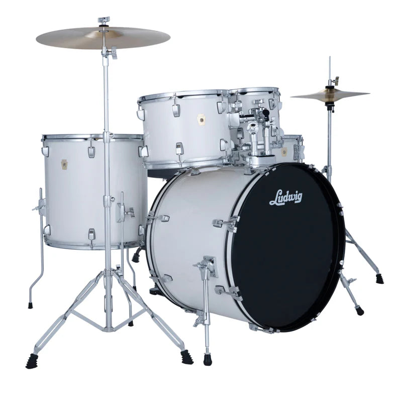 Bateria Ludwig Accent Drive 5 Piezas Blanco