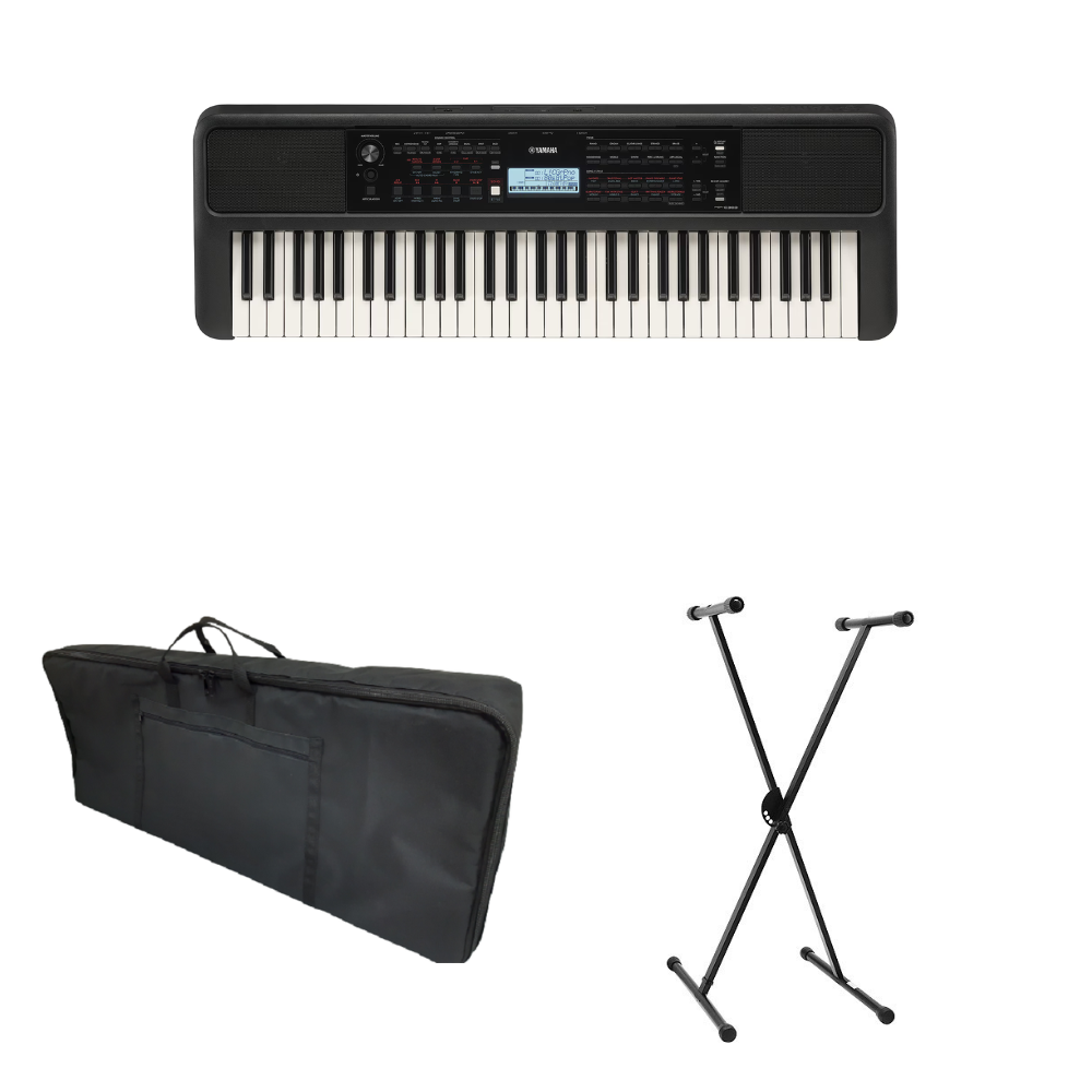 Combo Teclado Musical Yamaha PSR-E383 - Base + Estuche