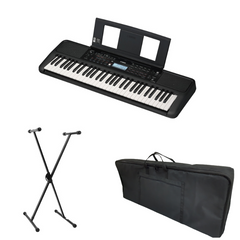 Combo Teclado Yamaha PSR-E383 - Base + Estuche + Adaptador