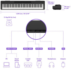 Piano Digital Yamaha P145 BK - Con Adaptador