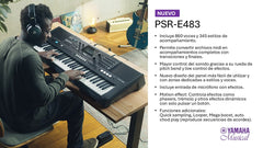 Teclado Yamaha PSR-E483 - Base + Estuche + Pedal