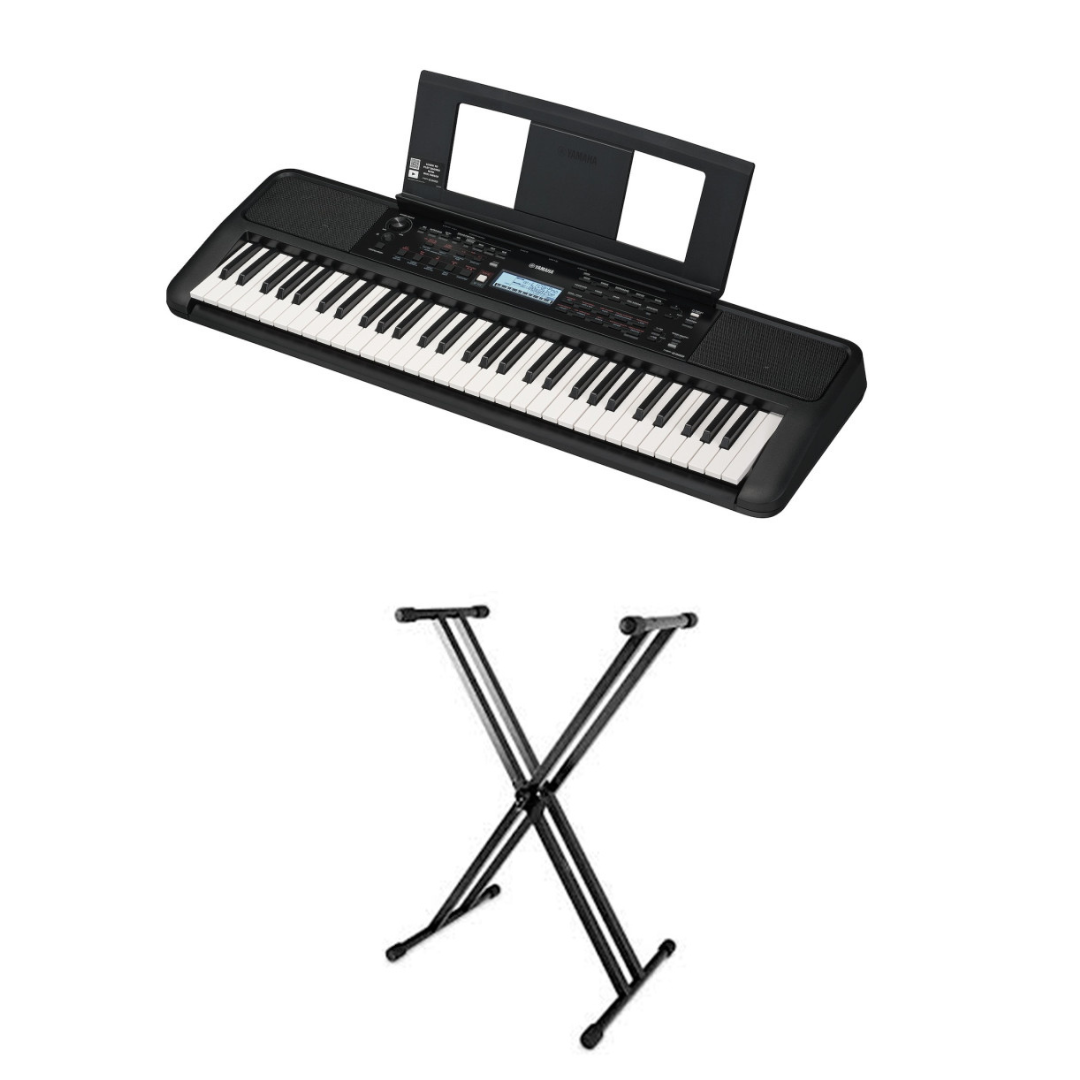 Teclado Yamaha PSR-E383 - Con Base Y Adaptador