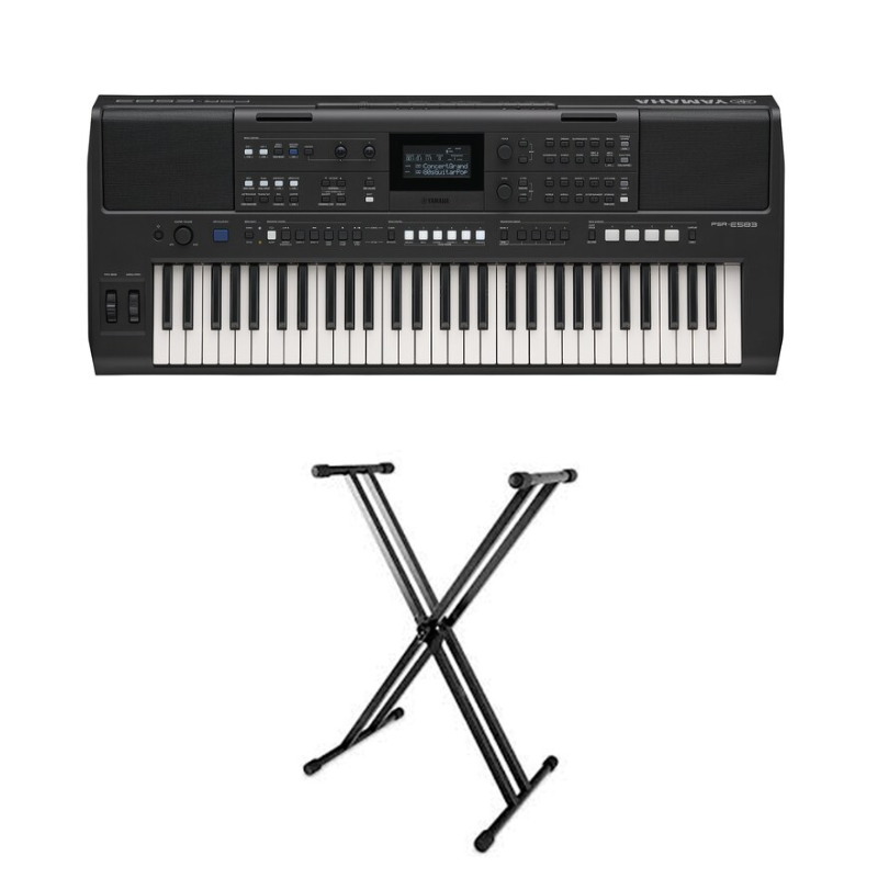 Teclado Yamaha PSR-E583 Con Base Y Adaptador