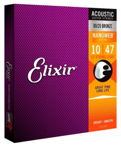 Encordado Guitarra Acústica Elixir Nanoweb 10-47 Extralight